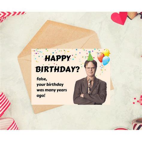 Dwight Schrute Funny Birthday Card The Office Tv Show Greeting Card