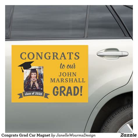 Congrats Grad Custom Car Magnet Zazzle Congrats Grad Custom Car