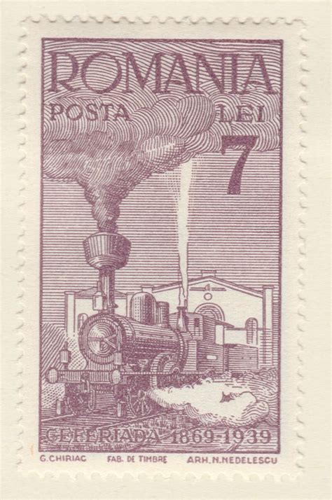 Romania 1939 7l Mh Stamp A27p13f22655 Locomotive Europe Romania