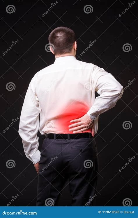 Back Pain Kidney Inflammation Ache In Man`s Body Stock Photo Image