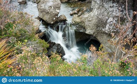 Waterfall In Fairy Pools Glen Brittle Isle Of Skye United Kingdom