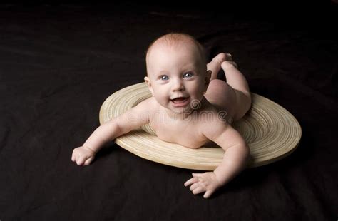 Adorable Baby Laying On Stomach Stock Photo Image Of Portrait Looking