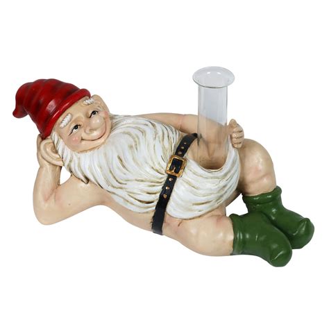 Buy Exhart Gnome Statue W Functional Rain Gauge Funny Naked Gnome