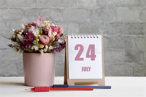 July 24 24th Day Of The Month Calendar Date Stock Image Image Of