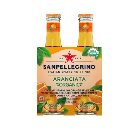San Pellegrino Organica Orange Flavored Italian Soda 200 Ml Glass