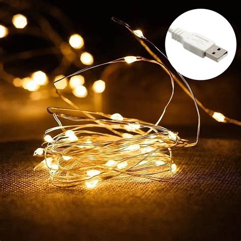 Usb Led String Lights 5m 50 Led Garlands Copper Wire Light String Fairy