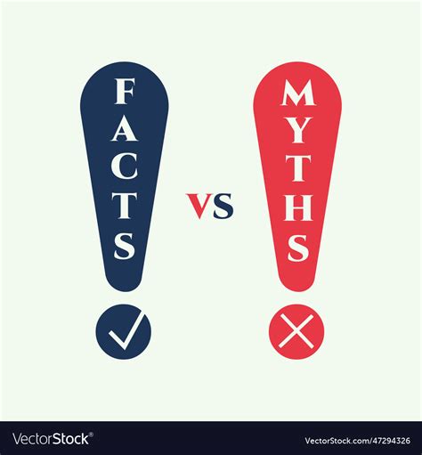Myths Vs Facts Red And Blue Infographic Icon Vector Image