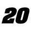 20 RACE NUMBER AARDVARK BOLD FONT DECAL / STICKER