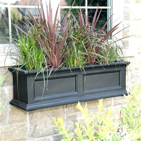 Mayne Inc Fairfield Self Watering Plastic Window Box Planter And Reviews