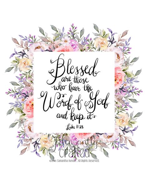 Luke 1128 Blessed Are Those Who Hear The Word Of God And Keep Etsy Uk