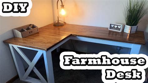 Diy farmhouse desk plans that will make your home office pop! DIY - L-Shaped Farmhouse Desk! - YouTube