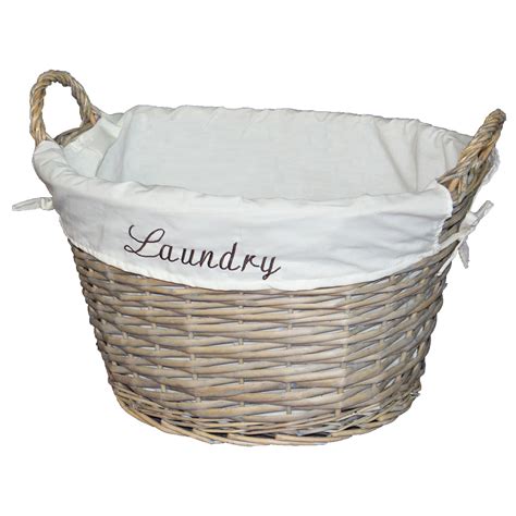 Vintiquewise Wicker Laundry Basket With White Liner And Reviews Wayfair