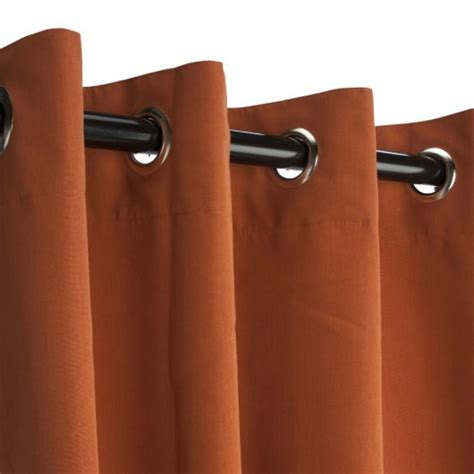 Sunbrella Canvas Rust Outdoor Curtain With Nickel Plated Grommets 50 In