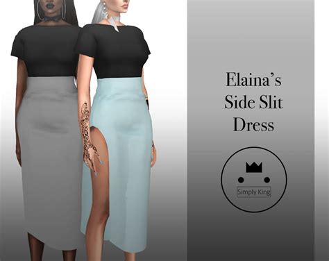The Sims 4 Cc — Simplyking Elainas Side Slit Dress New Mesh