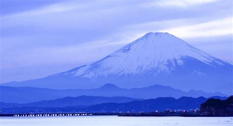 Japan Island Honshu Mountain Fuji Sea Wallpaper 2040x1110