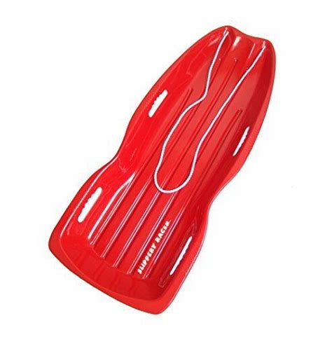 Heavy Duty Plastic Snow Sled Accommodates 1 To 2 Riders 48 Inch Red