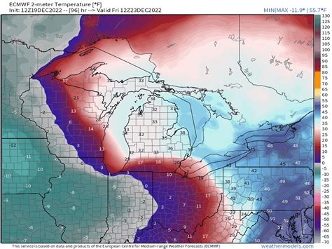 Weirdest Temperature Map Youll See In A Long Time Over Great Lakes