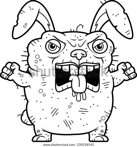 Cartoon Illustration Ugly Bunny Looking Angry Stock Vector Royalty