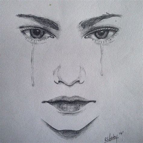 Crying Eye Drawing Crying Girl Drawing Girl Face Drawing