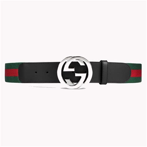 Gucci Leather Red And Green Web Belt In Black Lyst