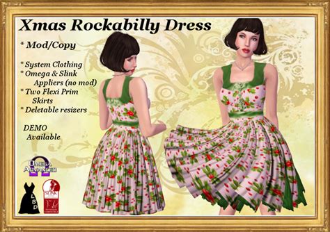Second Life Marketplace Lbd Rockabilly Xmas Dress