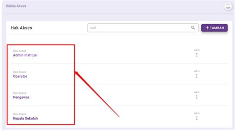 Tata Cara Tambah Hak Akses · Panduan Penggunaan Sim Siap Belajar Untuk