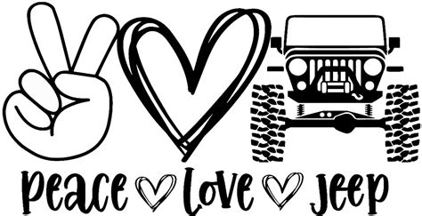 Peace Love Jeep Iron On Transfer 5 Divine Bovinity Design