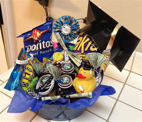 Graduation gifts for a guy. Pin by Tonya Villalobos on Gift baskets | High school ...