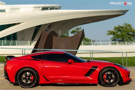 Torch Red C7 Z06 Gets Perfect Wheel Set Up With Project 6gr Wheels