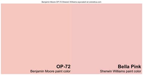 Benjamin Moore Op 72 Sherwin Williams Equivalent Bella Pink