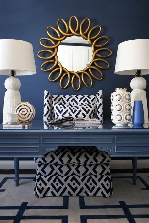 Home Decorating Ideas Glamorous Navy Blue White And Gold With Dark