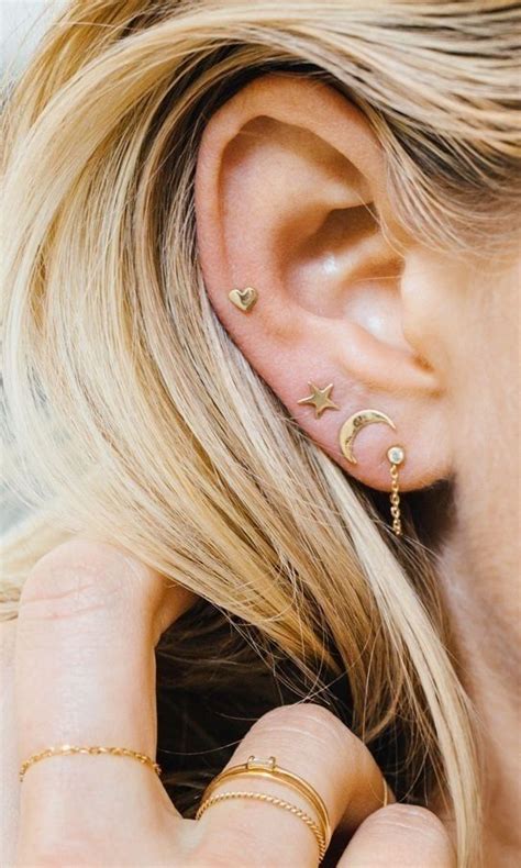 Curated Ear Piercing Ideas Pretty Ways To Stack Your Ear Piercings