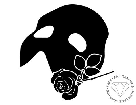 Phantom Mask Rose Vinyl Sticker Decal Phantom Of The Opera Etsy