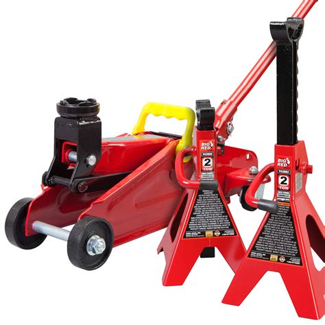 Big Red Torin Hydraulic Trolley Floor Jack Combo With Jack Stands Ton Capacity T