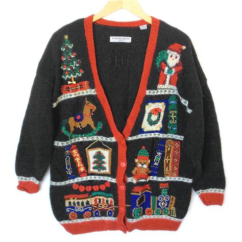 Toy Shelf Vintage 90s Tacky Ugly Christmas Sweater The Ugly Sweater Shop