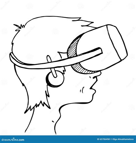 Boy Wearing A Virtual Reality Headset Stock Vector Illustration Of