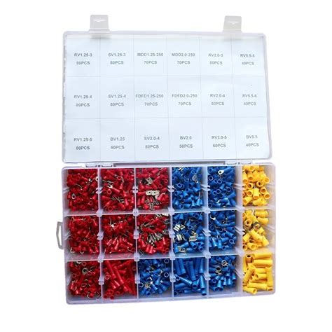 1200pcs Assorted Crimp Terminals Set Kits Insulated Electrical Wiring