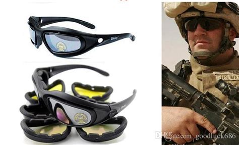 Daisy C5 Polarized Army Sunglasses 4 Lenses Uv400 Military Goggles Night Vision Sports Sun