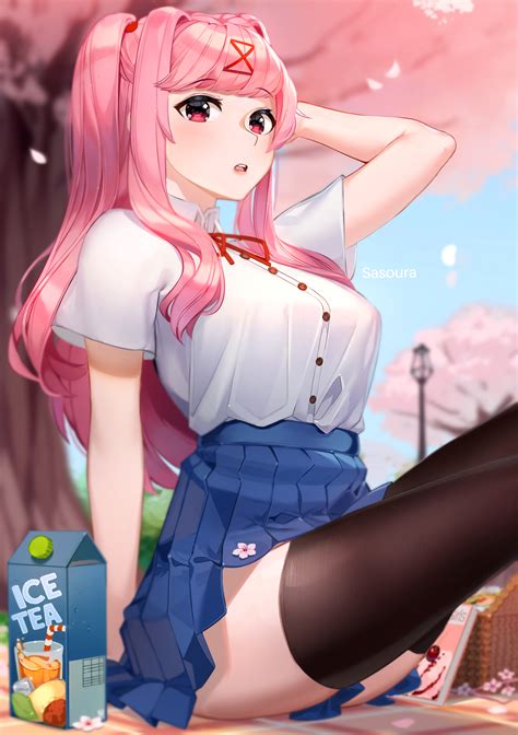 Sasoura Pink Hair Red Eyes Anime Girls Doki Doki