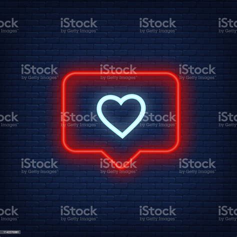 Neon Notifications Icon Like Icon Vector Stock Illustration Download
