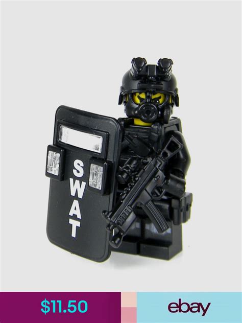 Custom Fbi Swat Police Officer Knee Pads Pointman Made With Real Lego