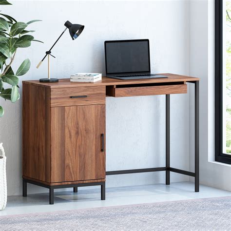 Noble House Musfirah Contemporary Faux Wood Computer Desk Walnut And