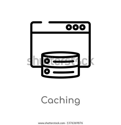 Caching Vector Line Icon Simple Element Stock Vector Royalty Free