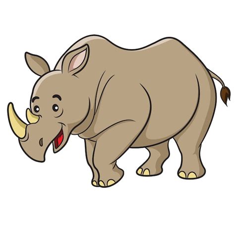 Rinoceronte Dos Desenhos Animados Vetor Premium