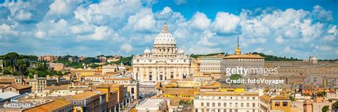 Rome St Peters Cathedral Overlooking Vatican City Landmark Panorama
