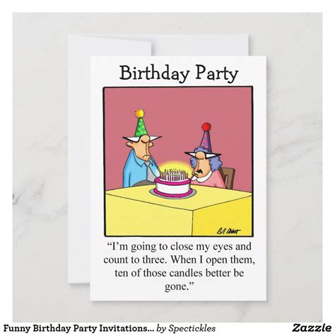 Funny Birthday Party Invitations For Her Zazzle Funny Birthday