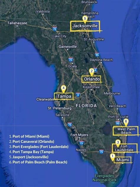 Cruise Ports In Florida With Map