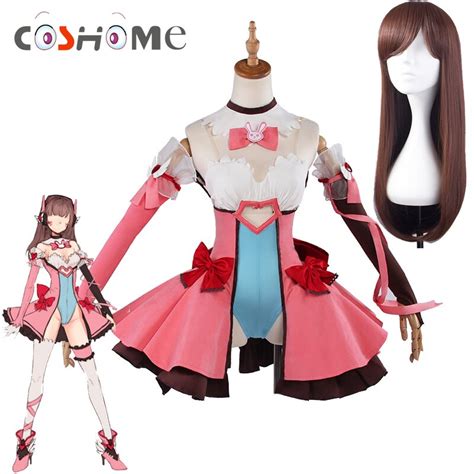Coshome Dva Cosplay Magic Girl Cosplay Costumes Women Dress Outfits D