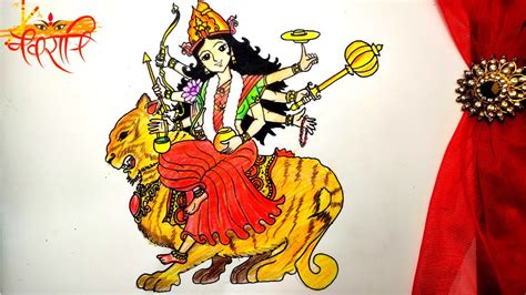 Cute Drawing Of Maa Durga How To Draw Durga Maa Step By Step
