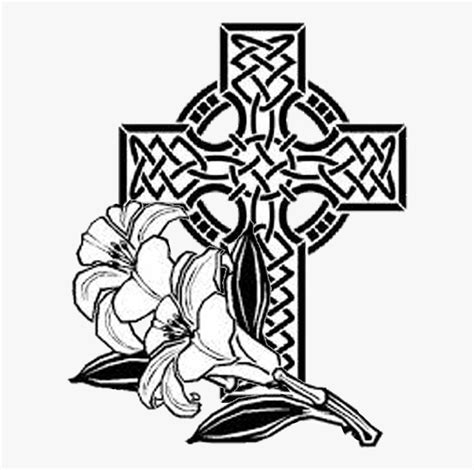 Easter Sunday April Celtic Cross Clipart Black And White Hd Png